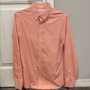 Roundtree & Yorke Orange Dress Shirt Classic Button-Down